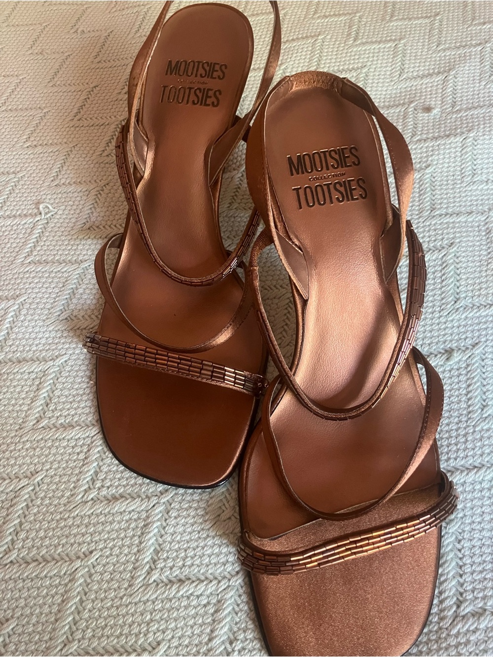 Mootsies Tootsies Metallic Copper Brown Strappy Sandals